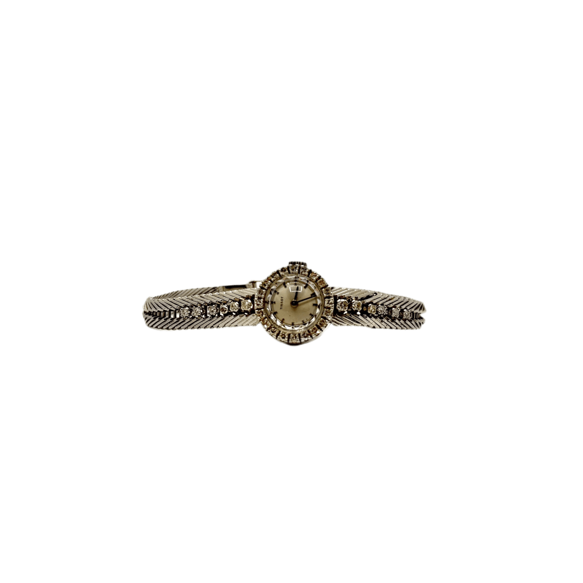 Montre TISSOT en or blanc et diamants - Castafiore