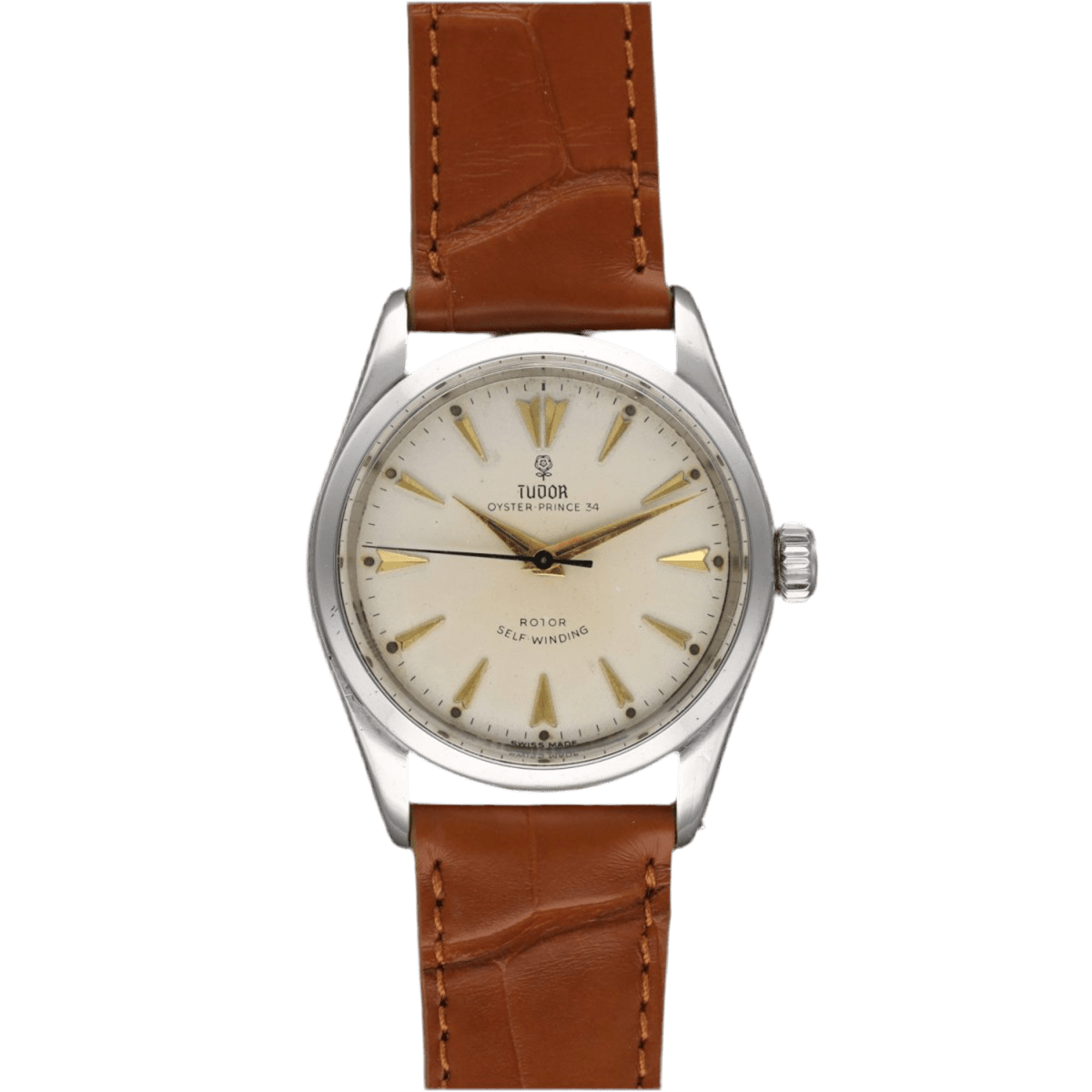 Montre TUDOR "Oyster Prince" en acier et cuir - Castafiore