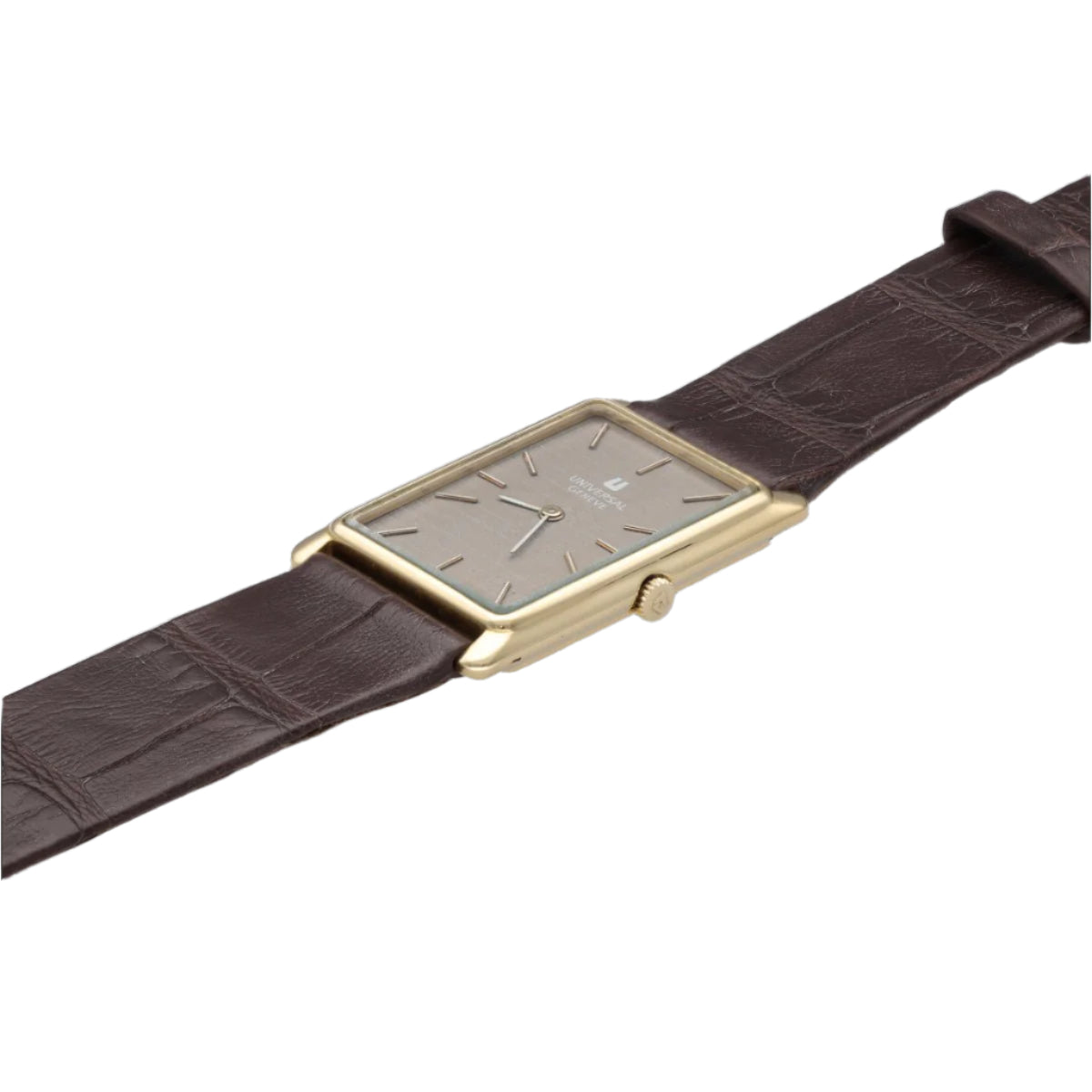Montre Universal Geneve rectangulaire Extraplate Homme en Or Jaune 18k vers 1975. Mécanique. ref 142200 - Castafiore