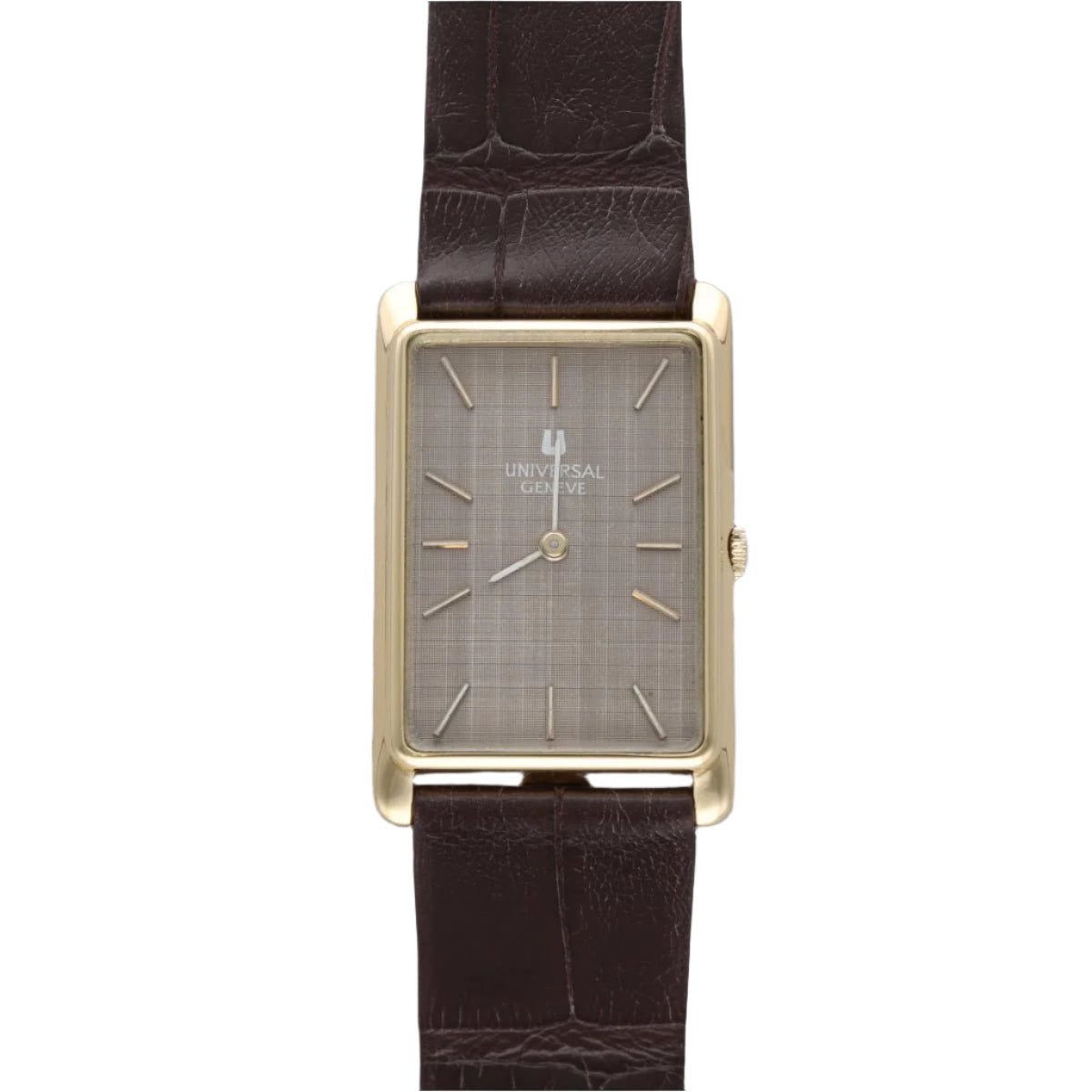 Montre Universal Geneve rectangulaire Extraplate Homme en Or Jaune 18k vers 1975. Mécanique. ref 142200 - Castafiore