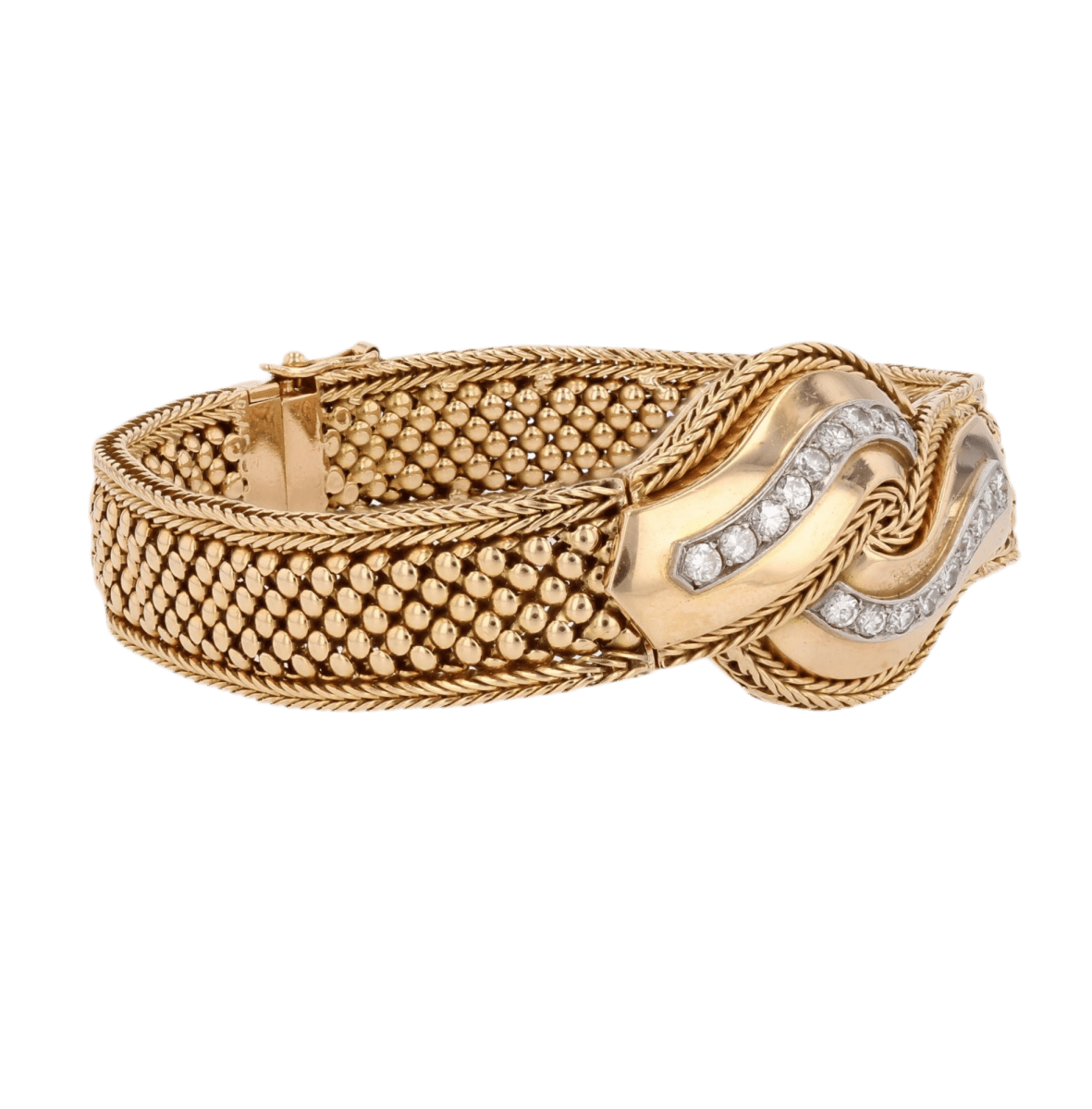 Montre UTI en or jaune, perles et diamants - Castafiore