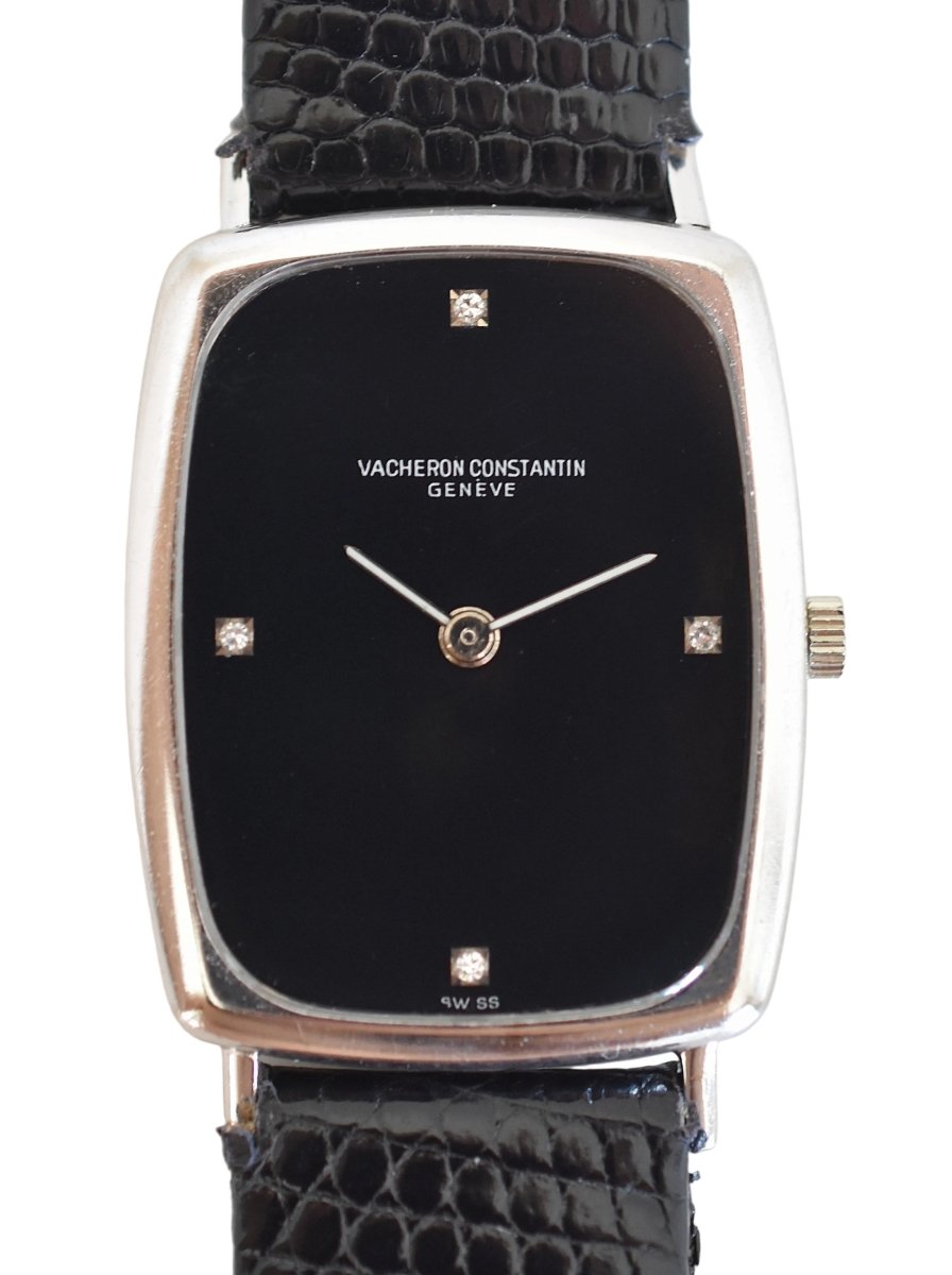 Montre VACHERON CONSTANTIN en or blanc, acier, cuir, onyx et diamants - Castafiore
