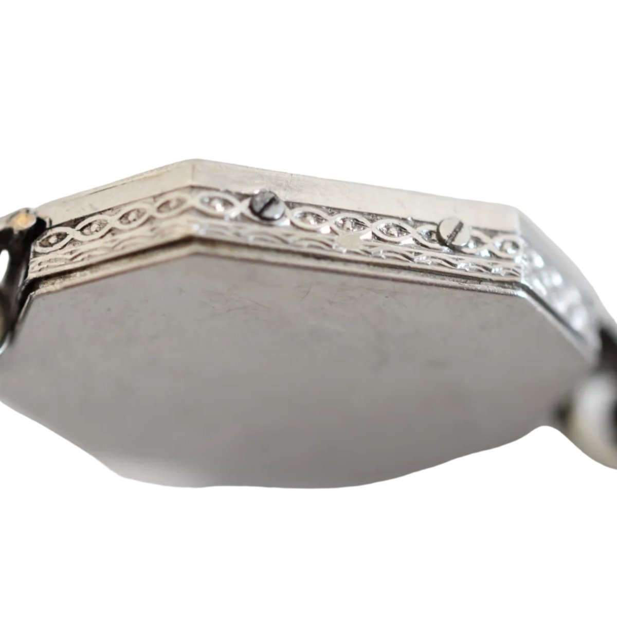 Montre VACHERON CONSTANTIN en or blanc, platine, cuir et diamants - Castafiore