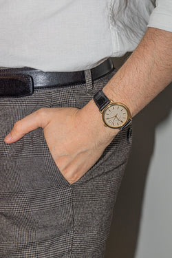 Montre VACHERON CONSTANTIN "L'anglaise 05/2024" en or jaune et cuir - Castafiore