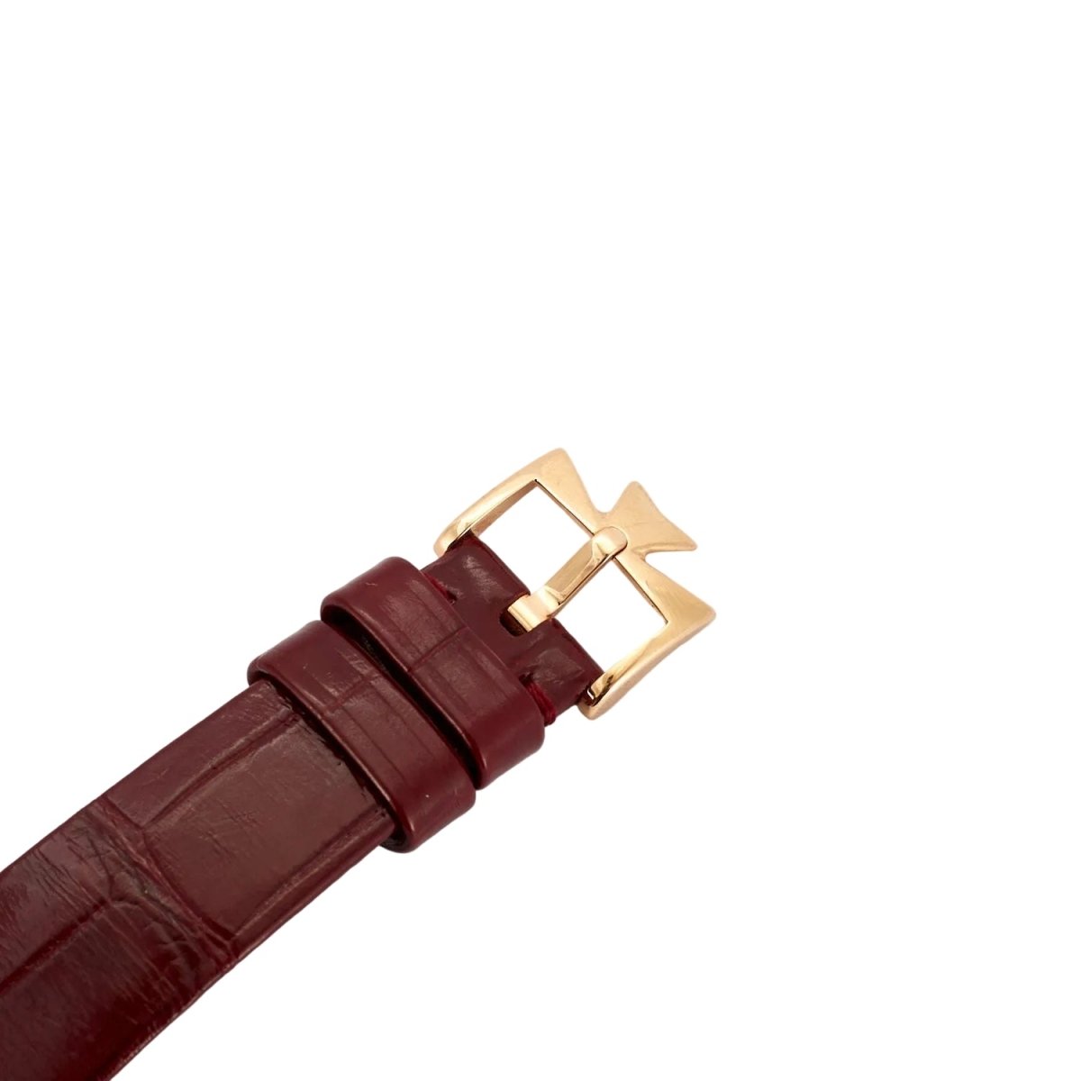 Montre VACHERON CONSTANTIN "Patrimony" PM en or rose, cuir et diamants - Castafiore