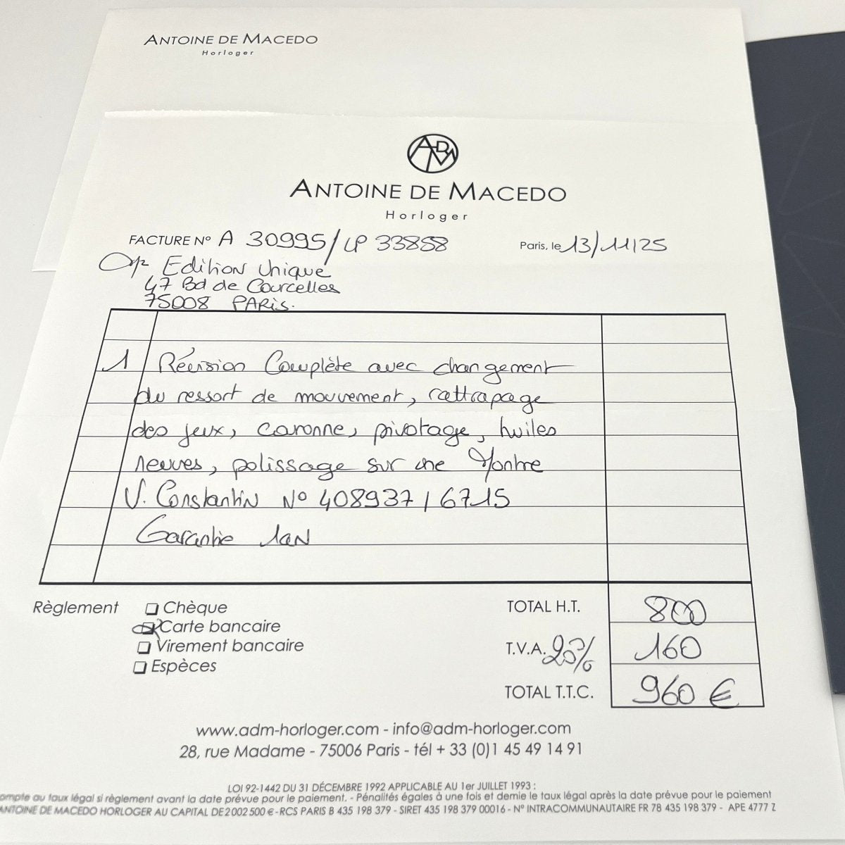 Montre VACHERON CONSTANTIN "Ultra - Thin" en or jaune et cuir - Castafiore