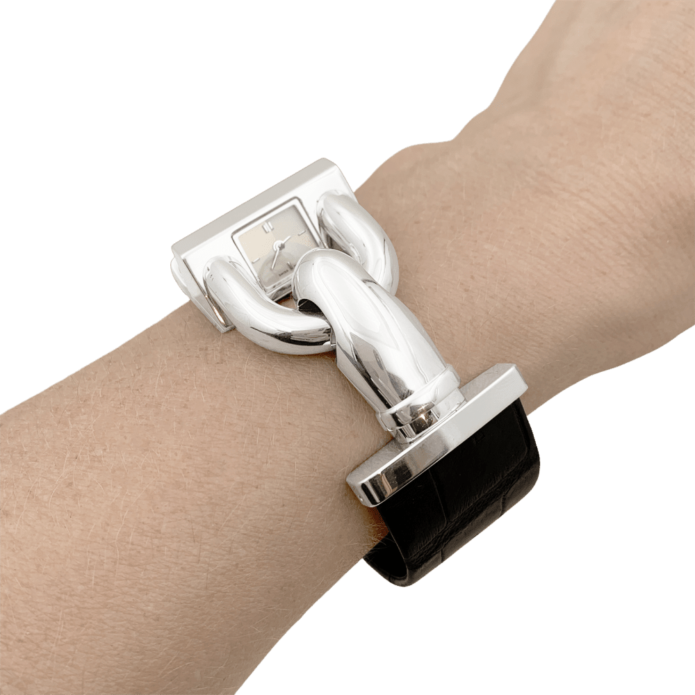 Watch Van Cleef & Arpels, "Cadenas", steel, leather.