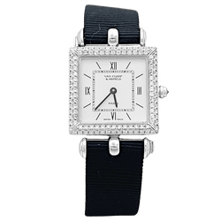 Montre VAN CLEEF & ARPELS "Classique" en or blanc et diamants - Castafiore