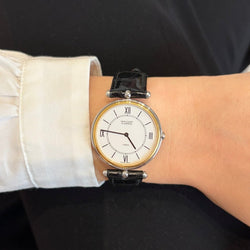 Montre VAN CLEEF & ARPELS La Collection en or jaune, acier et cuir