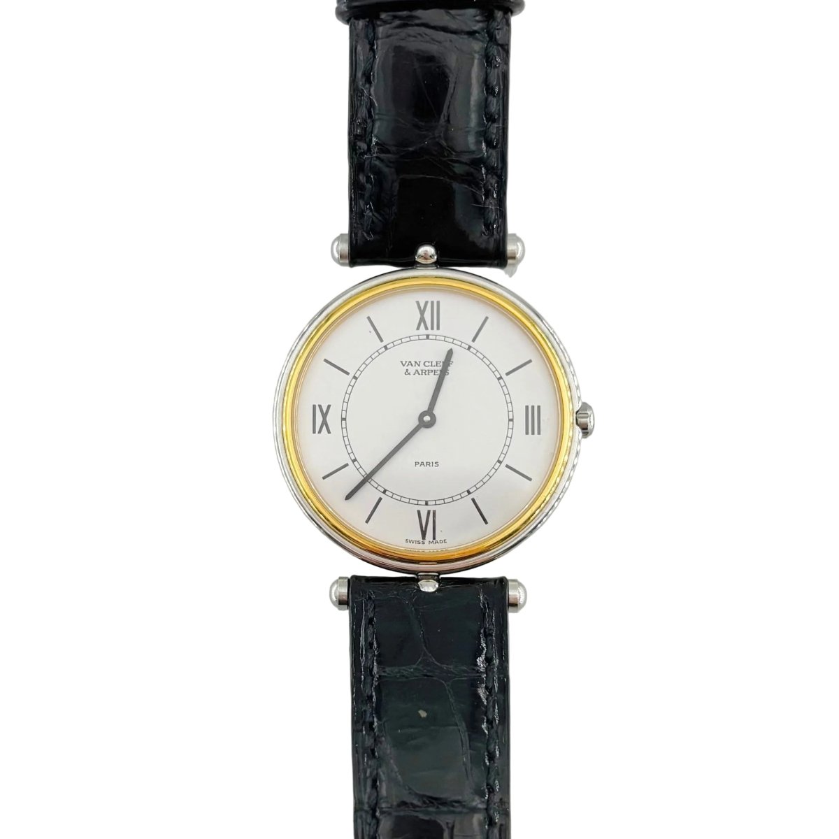 Montre VAN CLEEF & ARPELS La Collection en or jaune, acier et cuir