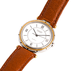 Montre VAN CLEEF & ARPELS "PA 49" GM en or jaune, acier et cuir - Castafiore
