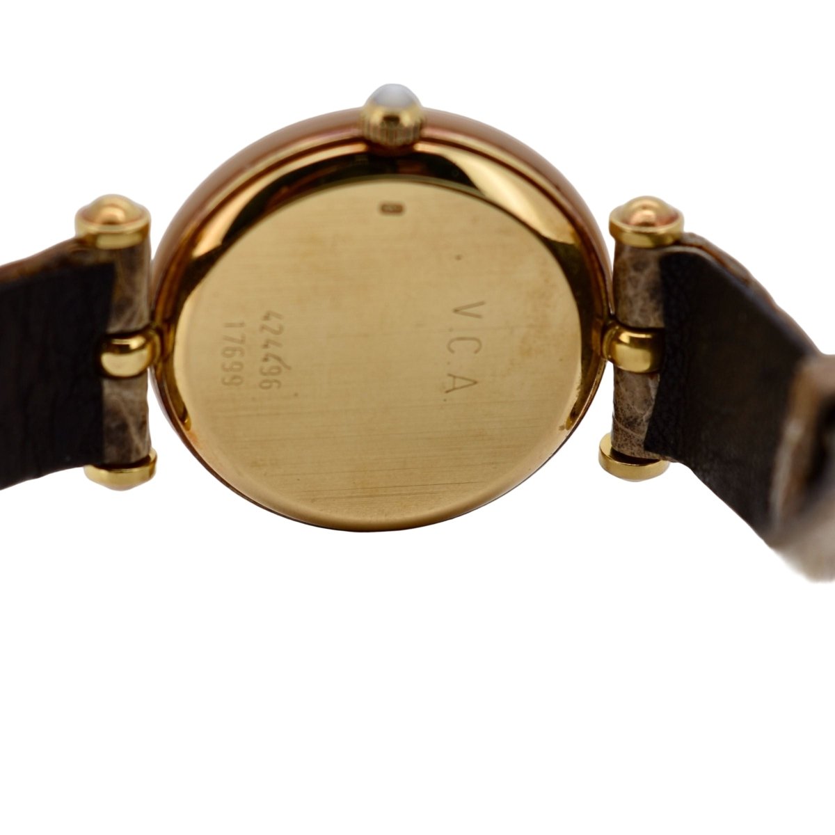 Montre VAN CLEEF & ARPELS "Pierre Arpels" en or jaune, cuir et nacre - Castafiore