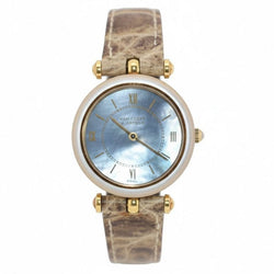 Montre VAN CLEEF & ARPELS "Pierre Arpels" en or jaune, cuir et nacre - Castafiore