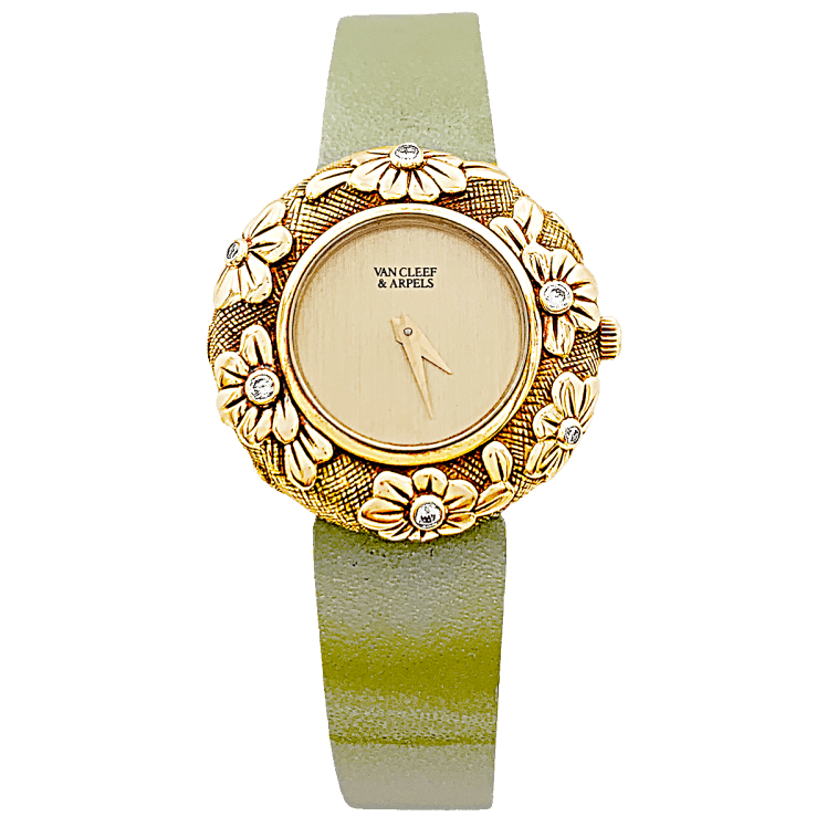 Watch Van Cleef & Arpels, "Tess", yellow gold and diamonds.