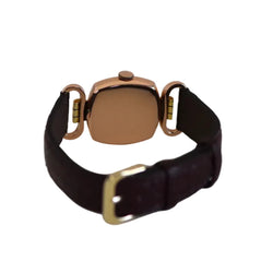 Montre VANCHERON & CONSTANTIN "Étrier" en or rose et cuir - Castafiore