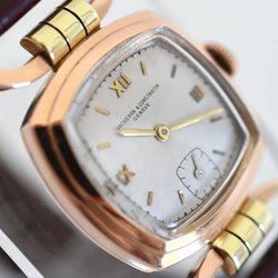 Montre VANCHERON & CONSTANTIN "Étrier" en or rose et cuir - Castafiore