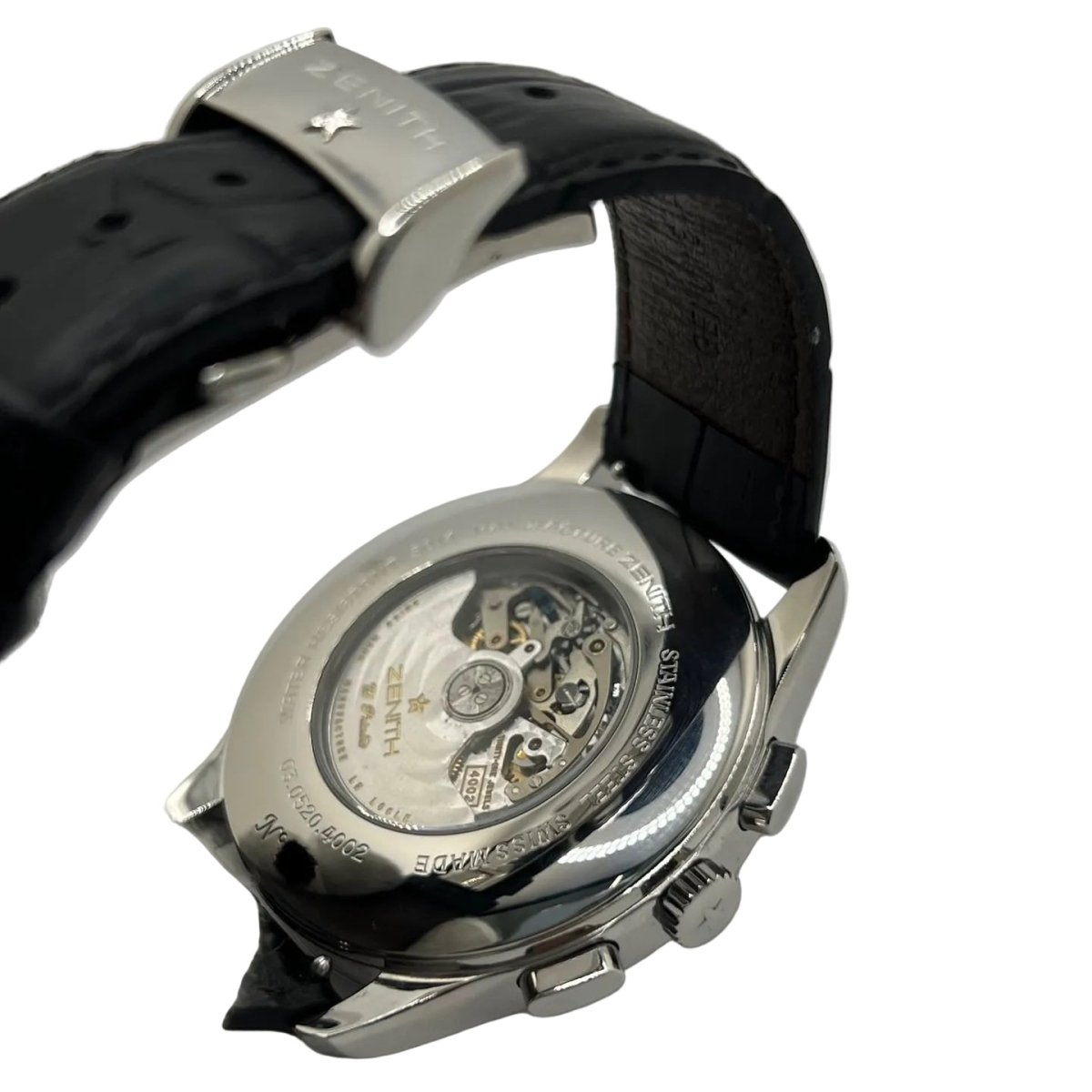 Montre ZENITH "El Primero" en acier et cuir - Castafiore