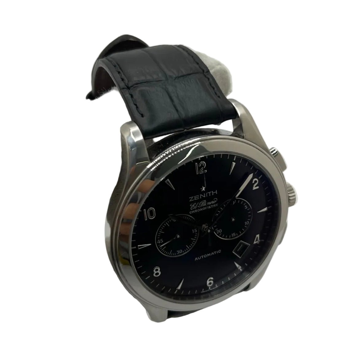 Montre ZENITH "El Primero" en acier et cuir - Castafiore