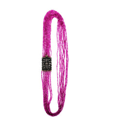 Multi - Strand Ruby Necklace Antique Diamond Gold Clasp - Castafiore