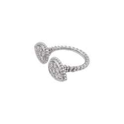 Bague Boucheron, "Serpent Bohème Motif S", or blanc, diamants.