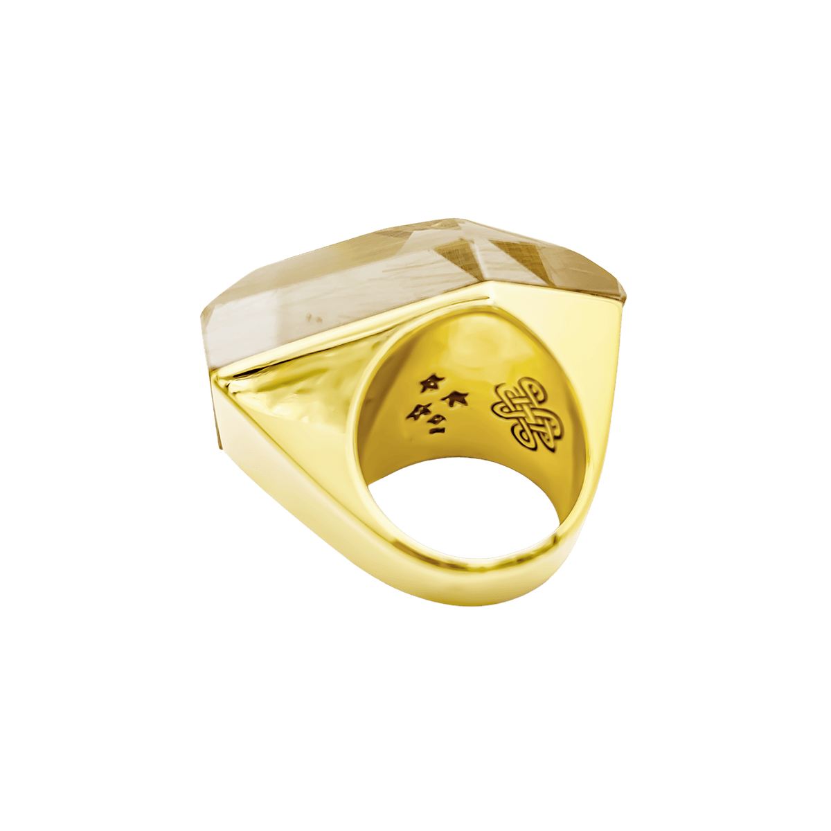 Bague H.STERN "Temptation Rock" en or jaune et quartz rutile.