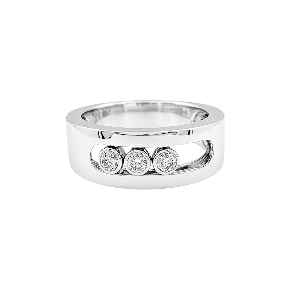 Bague Messika, "Move Joaillerie", or blanc, diamants.