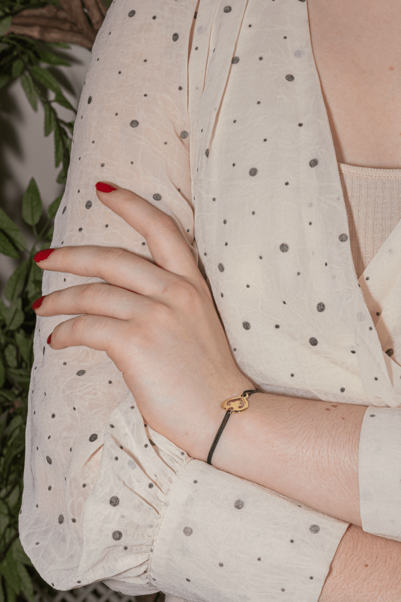 O.J. Perrin Bracelet Cordon Cœur Légende Or jaune - Castafiore