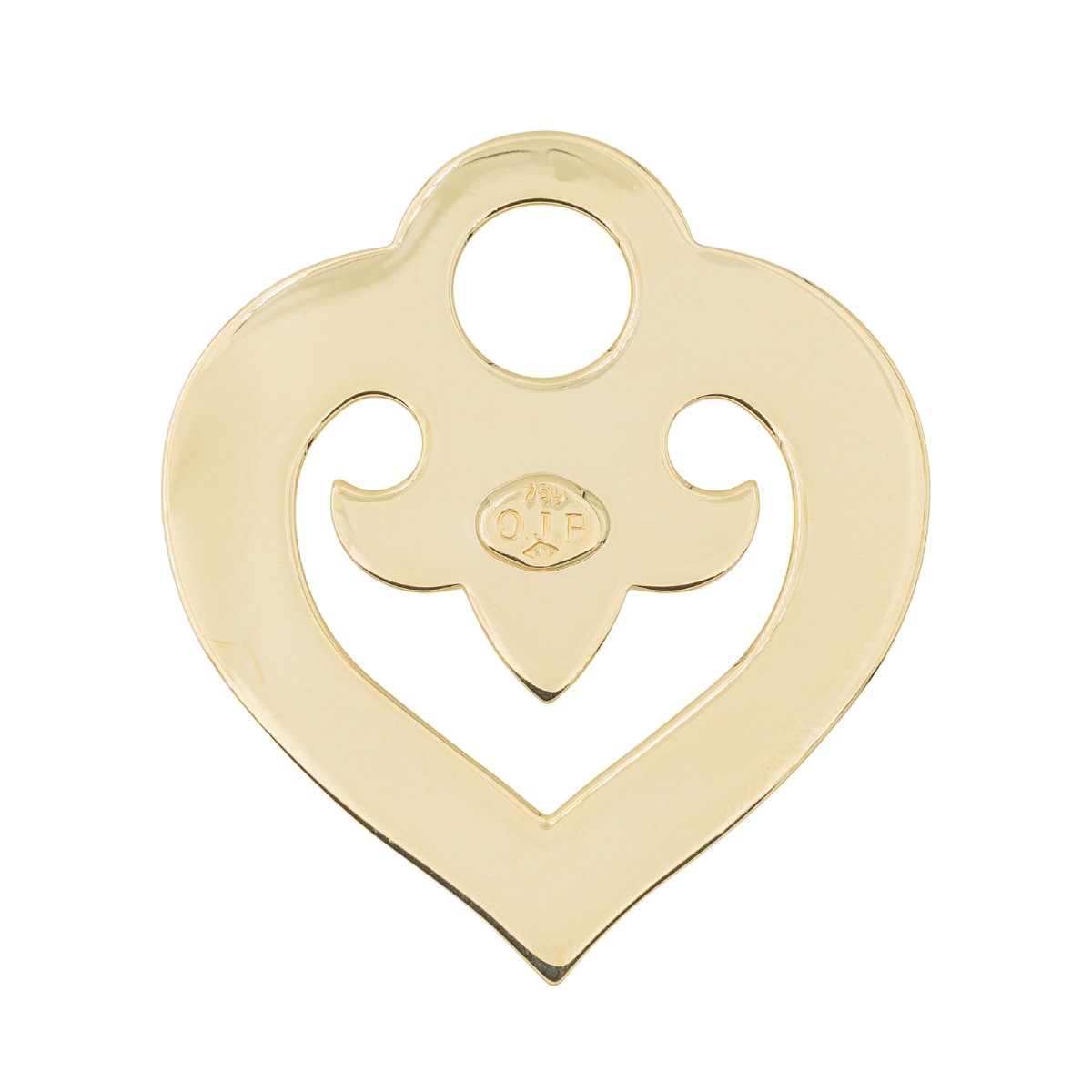 O.J. Perrin Pendentif Coeur Cœur légende Or jaune - Castafiore