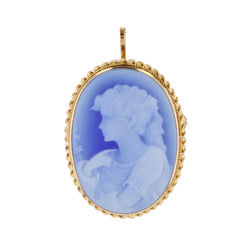 Brooch glass paste cameo pendant