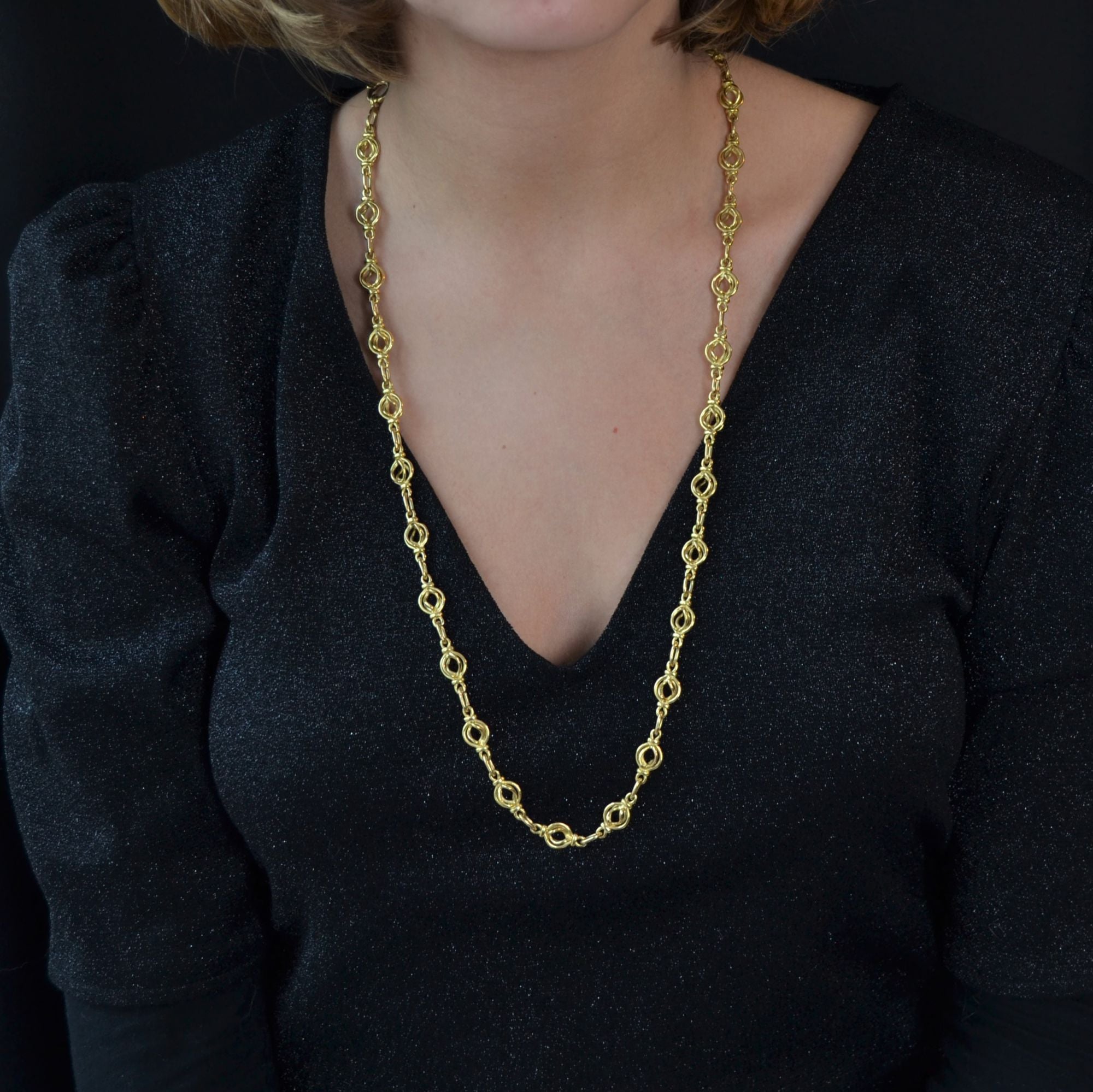 Collier ancien en or maille ronde