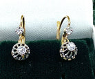 Pair de boucles d’oreilles dormeuses en or 18 carats, diamants, vers 1900 - Castafiore