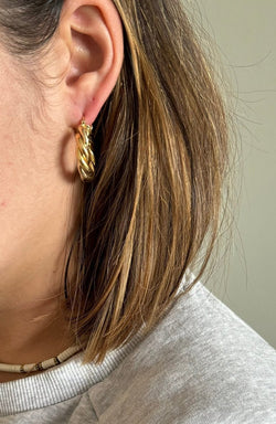 Paire De Boucle d'Oreille Créole En Or - Castafiore