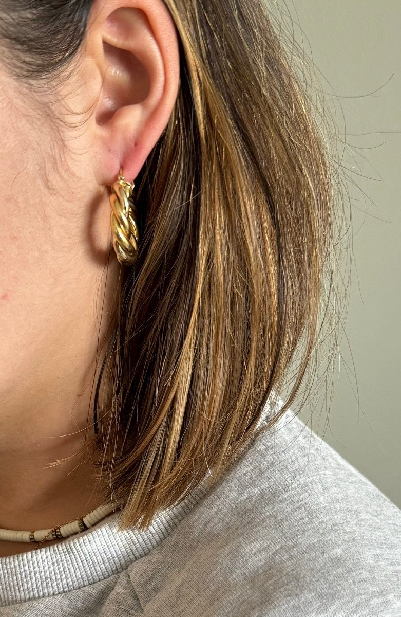 Paire De Boucle d'Oreille Créole En Or - Castafiore