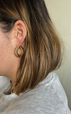 Paire De Boucle d'Oreille Créole En Or - Castafiore