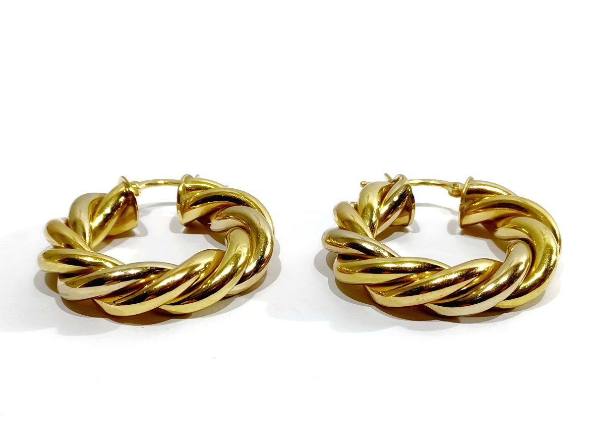 Paire De Boucle d'Oreille Créole En Or - Castafiore