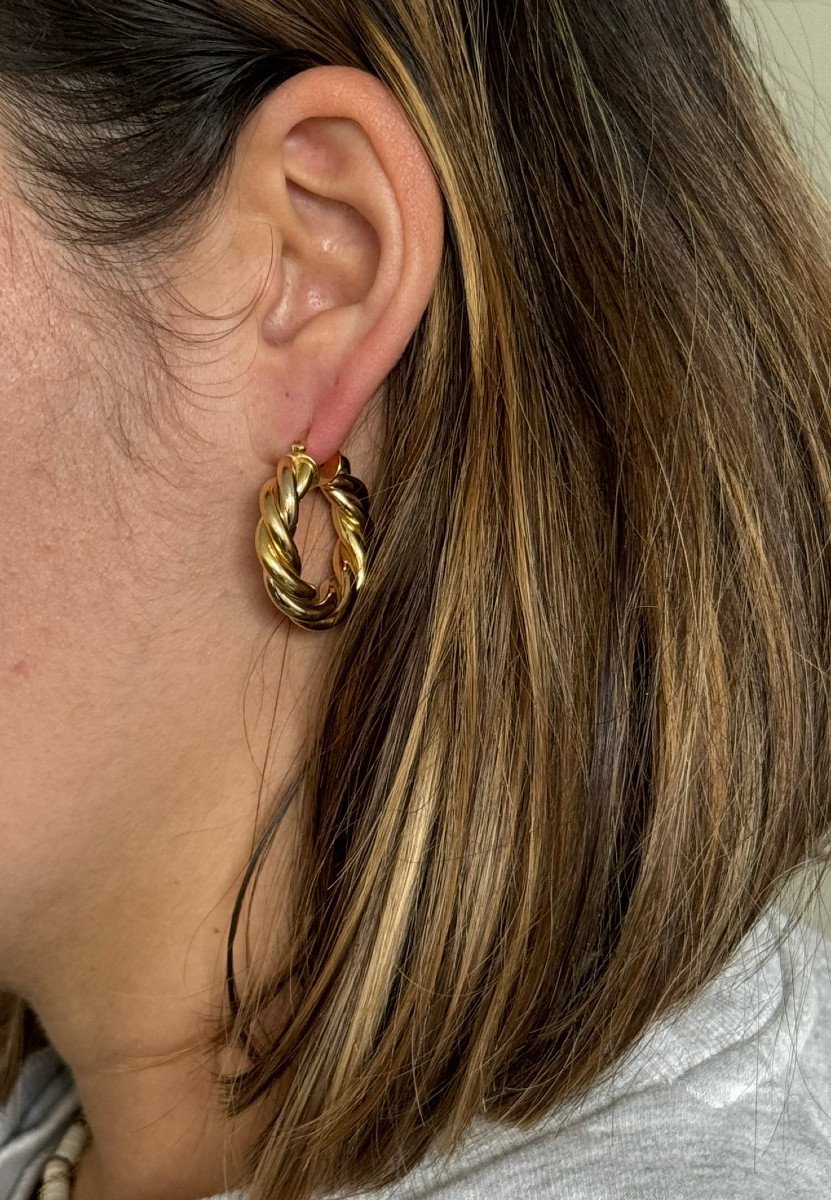 Paire De Boucle d'Oreille Créole En Or - Castafiore