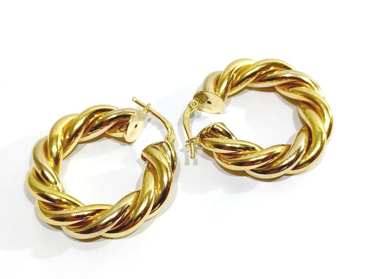 Paire De Boucle d'Oreille Créole En Or - Castafiore