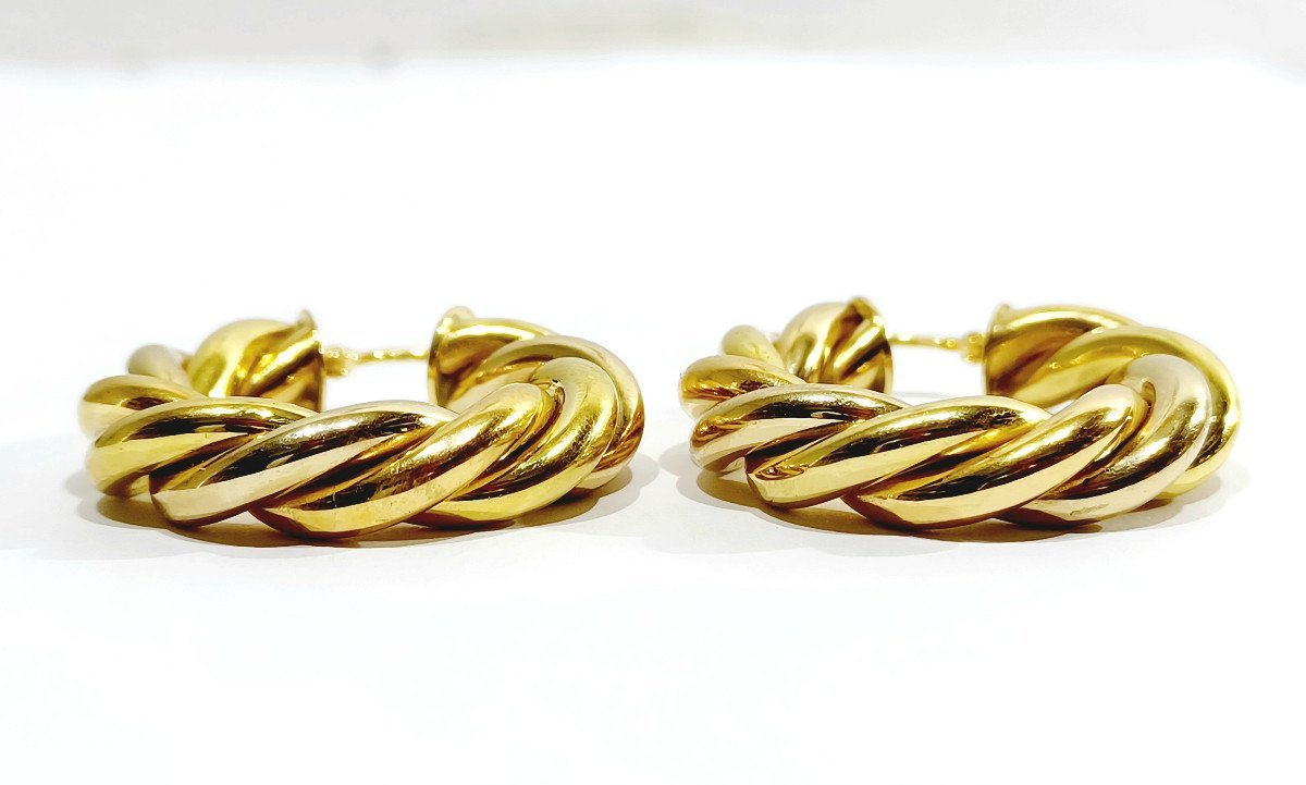 Paire De Boucle d'Oreille Créole En Or - Castafiore