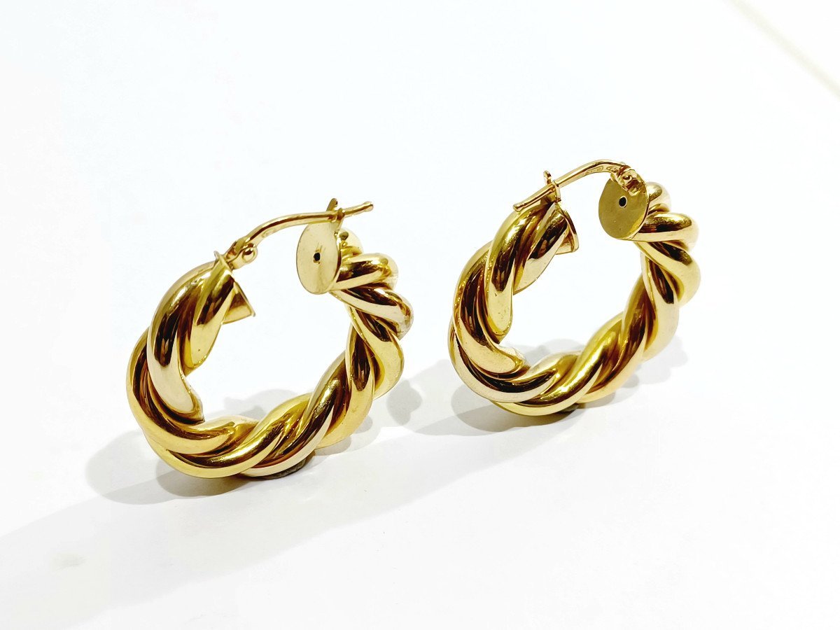 Paire De Boucle d'Oreille Créole En Or - Castafiore