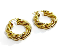 Paire De Boucle d'Oreille Créole En Or - Castafiore