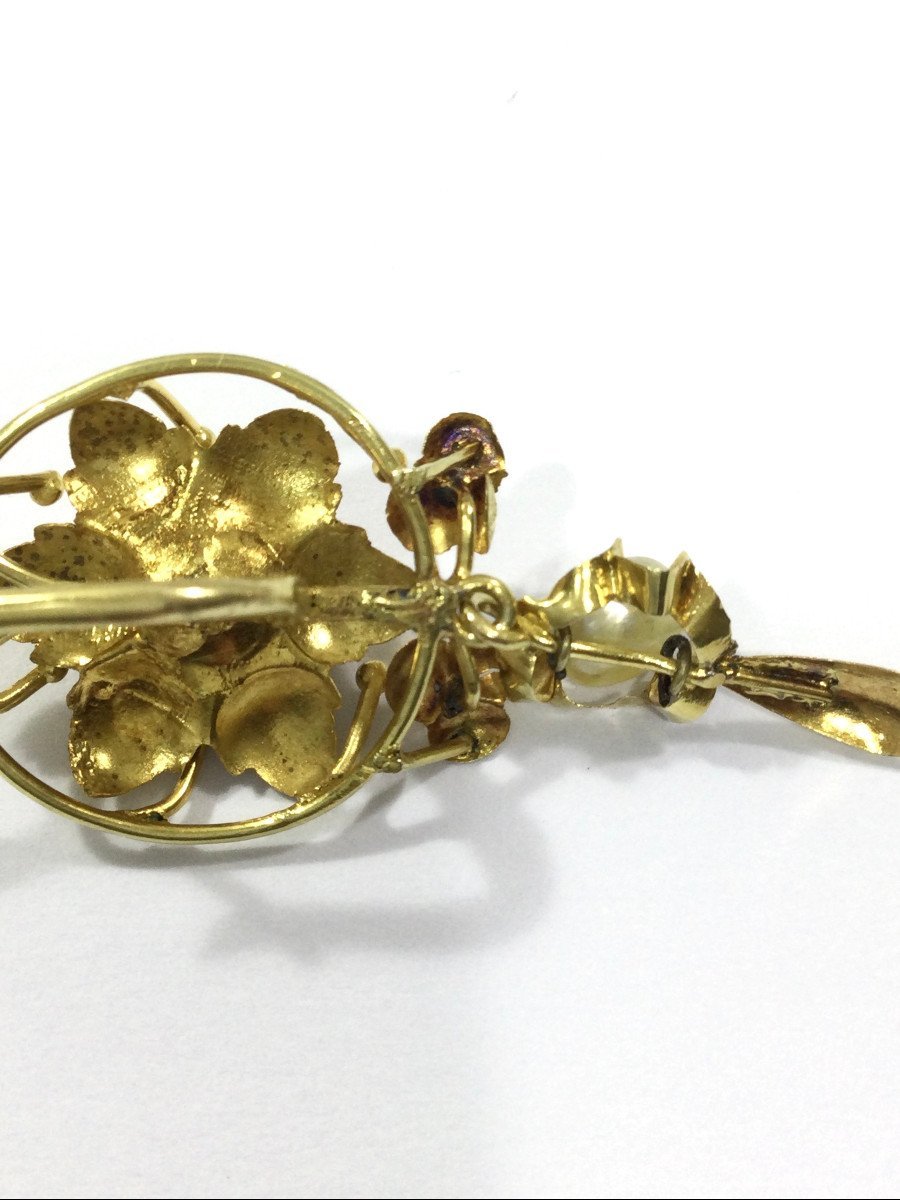 Paire De Boucle d'Oreille En Or Et Perles - Castafiore