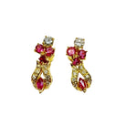 Paire De Boucle d'Oreille En Or, Rubis et Diamants - Castafiore