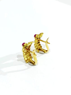 Paire De Boucle d'Oreille En Or, rubis et diamants - Castafiore