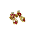 Paire De Boucle d'Oreille En Or, Rubis et Diamants - Castafiore