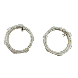 Paire de boucles d'oreilles créoles en platine et diamants - Castafiore