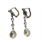 Paire de boucles d’oreilles en or 18 carats, perles et diamants, vers 1900 - Castafiore