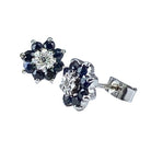 Paire de boucles d’oreilles en or blanc 18 carats en saphirs et diamants - Castafiore