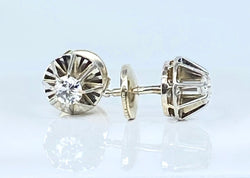 Paire de boucles d’oreilles en or blanc 18 carats et diamants - Castafiore