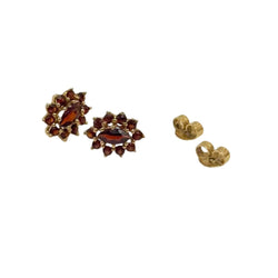 Paire de boucles d'oreilles en or jaune et grenats - Castafiore