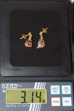 Paire De Boucles d'Oreilles Morganites Et Diamants - Castafiore